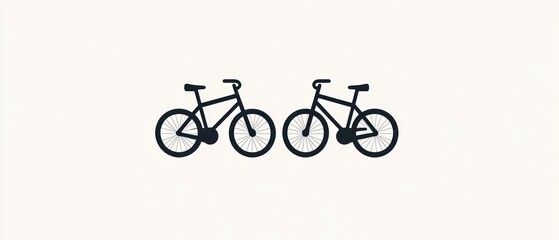 Obraz premium Simple bicycle pair silhouette minimalist black and white vector illustration