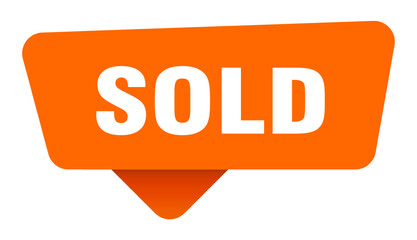 sold sticker. sold orange sign isolated on transpatent background