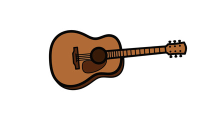 Acoustic Guitar Icon Illustration on White Background Ready for Your Music Projects