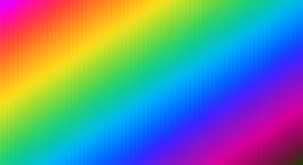 Diagonal rainbow gradient with a vertical line texture, colorful abstract spectrum background, for pride, web design, banner, presentation.