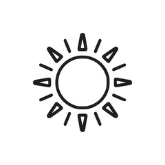 Illustration of a sun, radiating warmth and light, perfect for weather forecasts, summer themes, and positive energy designs, conveying brightness and clarity