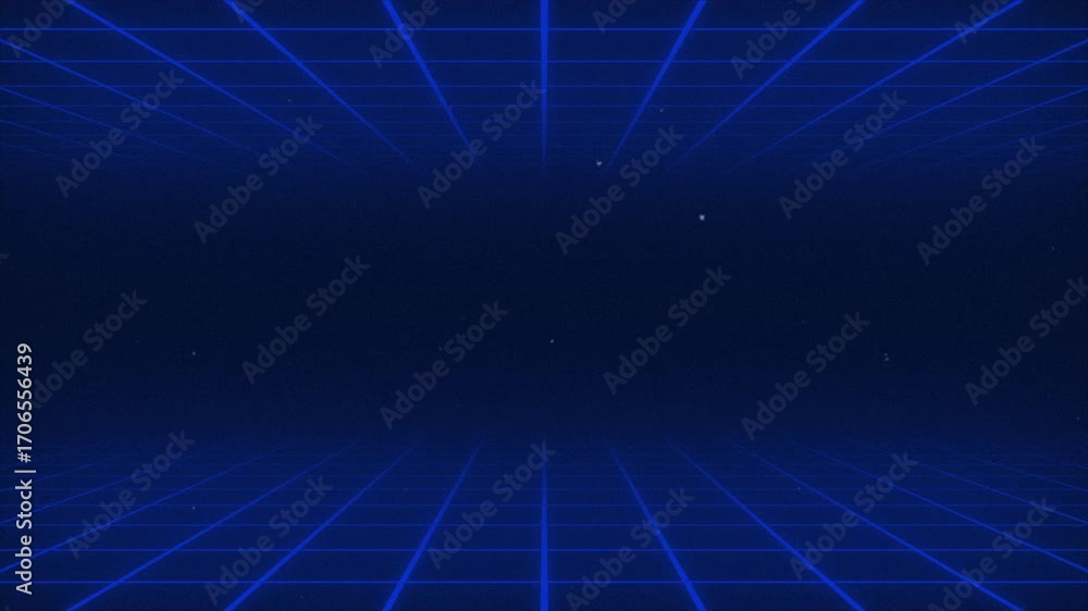 Poster futuristic cyberspace grid animation with seamless looping for virtual reality design visuals