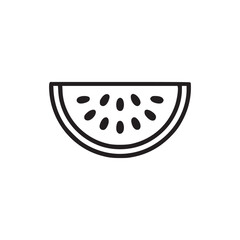 Vector art of a slice of watermelon, a simple line art illustration, representing summer, freshness, and healthy eating, perfect for designs related to food, nutrition, or seasonal themes with its cle