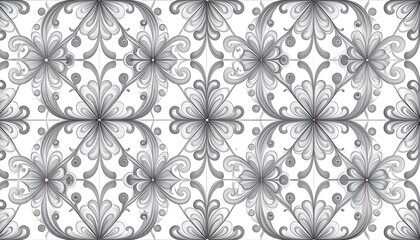 Fototapeta premium Ornate, repeating floral pattern