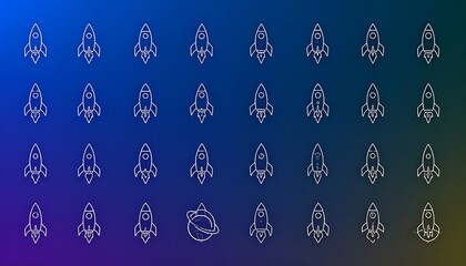Rocket icons on gradient background