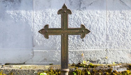 Ornate metal cross on a wall