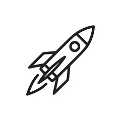 Vector art of rocket icon simple vector illustration of a rocket launching into space perfect for startup, innovation, or technology themes clean and modern design for various creative projects