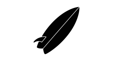 Minimalist surfboard silhouette embodies summer, sport, and the thrill of riding waves gracefully