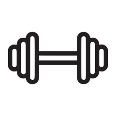 Vector art of line art illustration of a dumbbell, symbolizing fitness, strength training, and exercise, perfect for gym promotions, health blogs, and sportsrelated content