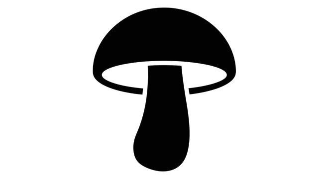 Sleek mushroom silhouette, minimalist graphic design perfect for print or web decoration element