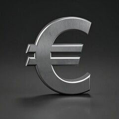 Obraz premium Metallic euro symbol, 3D render