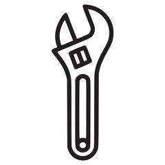 Illustration of an adjustable wrench this simple, minimalist design is perfect for representing tools, repair, construction, or any mechanical concept in a clean and modern way
