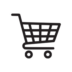 Vector art of shopping cart icon simple line art illustration of a trolley for online shopping, ecommerce, and retail perfect for web design, mobile apps, and print materials