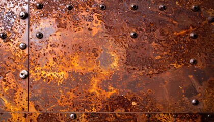 Rusty Metal Texture Background With Rivets
