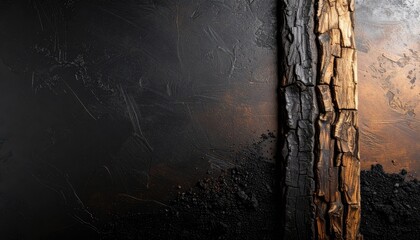 Dark Textured Background with Burned Wood