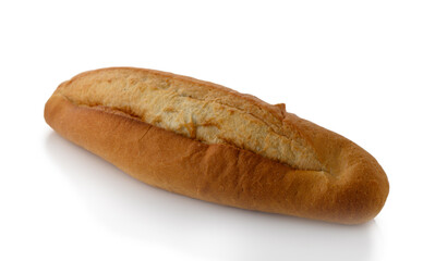 Turkish bread loaf on white background
