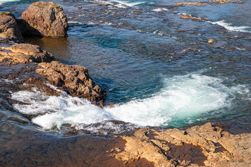 Trollafossar waterfalls in borgarfjordur in West Iceland