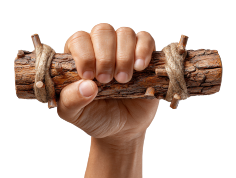 hand holding a hammer