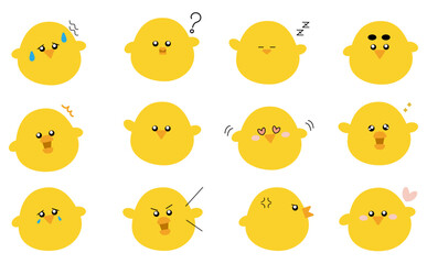 かわいいヒヨコの表情アイコンセット © 瞳 岡田