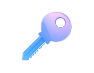 3D Glassmorphic Key Icon for Property