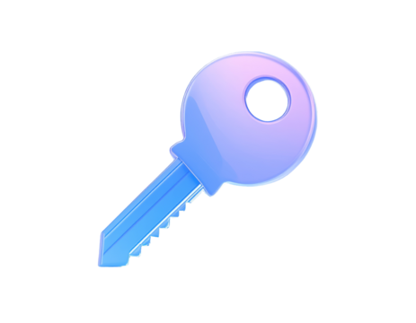 3D Glassmorphic Key Icon for Property