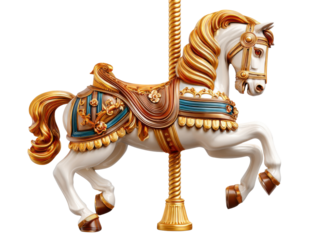 carousel horse isolated on white