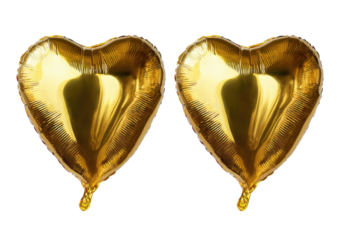 Two golden heart-shaped balloons (3)