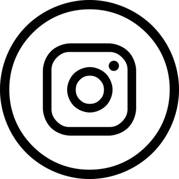 Instagram Social Media Round Line Icon Logo - SVG, Vector