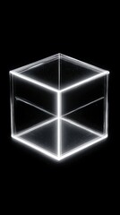 Abstract glowing white cube