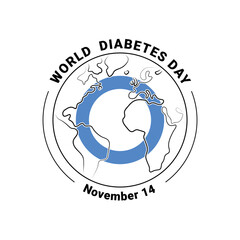 World Diabetes day, circle vector badge