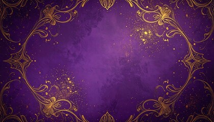 Ornate purple background with gold accents