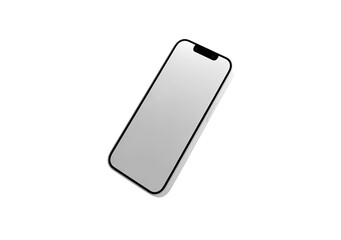 A stylized, angled smartphone.  Blank screen, simple design