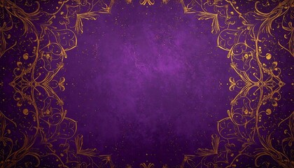 Ornate purple background with gold details