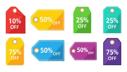 Discount Tags Vector Illustration Marketing and Promotion Labels Banners AI EPS PNG