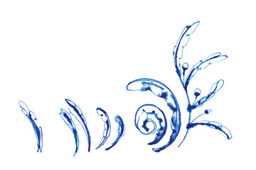 The botanical decor on a white background, with various flowers and leaves in a vintage style.