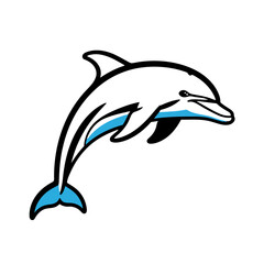 Fototapeta premium Cartoon dolphin jumping