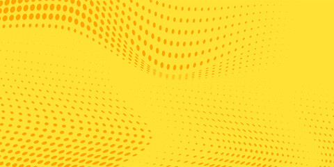 Orange dotted pirnt with yellow abstract background. Wavy dots design. Modern dot style for comic. Vector illustration.