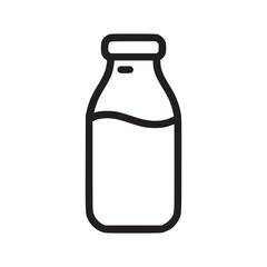 Vector art of minimalist illustration of a milk bottle the bottle is partially filled with milk, showcasing a simple and clean design suitable for various applications related to dairy and beverages