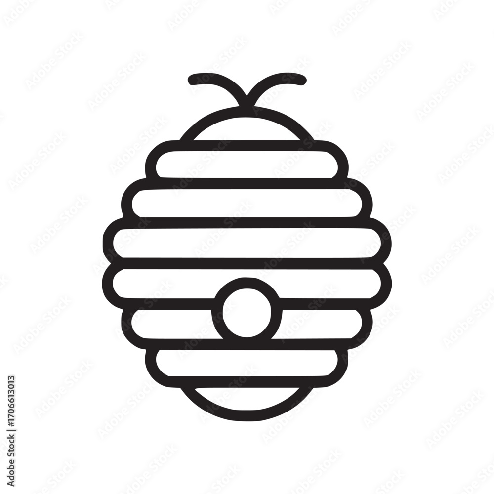 Poster vector art of simple illustration of a beehive the beehive is depicted with clean lines and a minima