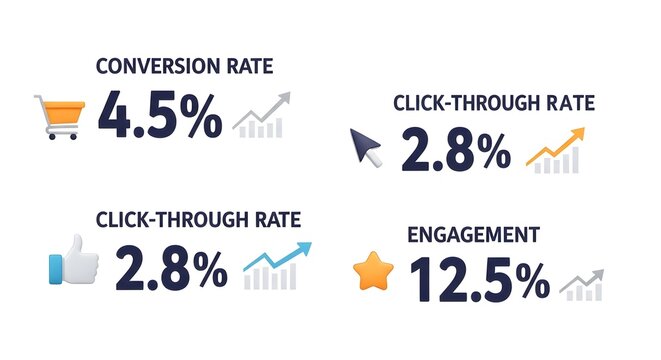 Boost your business metrics with clear conversion, click-through, and engagement rate visualizations