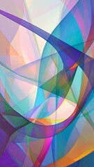 Abstract design with interwoven, translucent lines in vibrant colors