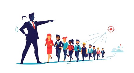 Visionary leader guides diverse team towards ambitious goals with focused direction and shared purpose.