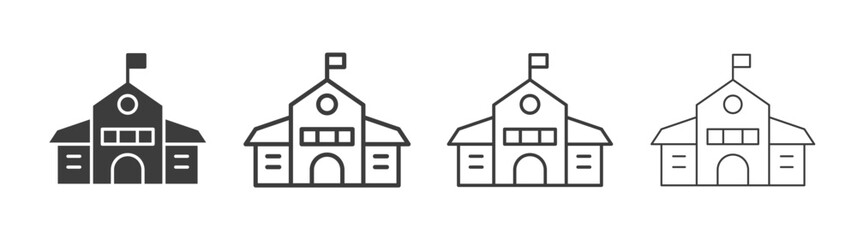 School icons set vectors graphic designs