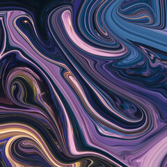 Abstract purple and blue fluid swirl, dynamic marble art pattern with elegant curves, modern background full of flow and stylish movement.