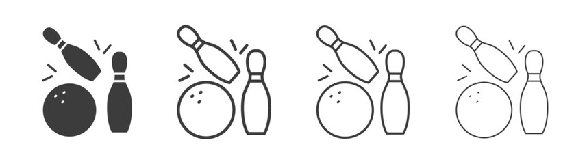 Bowling icons set vectors graphic designs © Recoonde