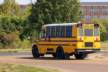 yellow school bus on the road