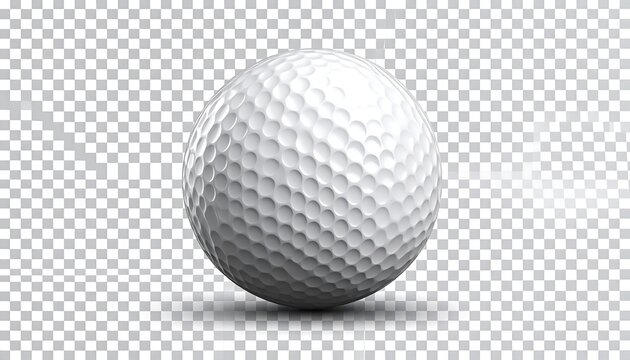 White golf ball on transparent background