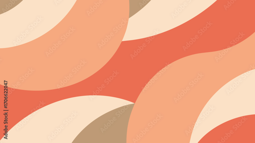 Aufkleber seamless pattern of overlapping curved shapes in warm earthy tones abstract