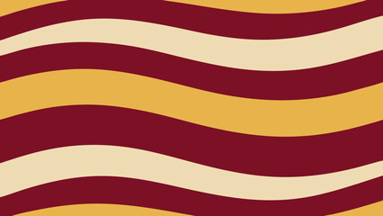 Seamless Wavy Stripes Pattern in Burgundy Yellow and Cream vector illustration