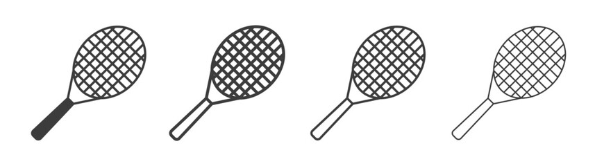 Racquet icons set vectors graphic designs